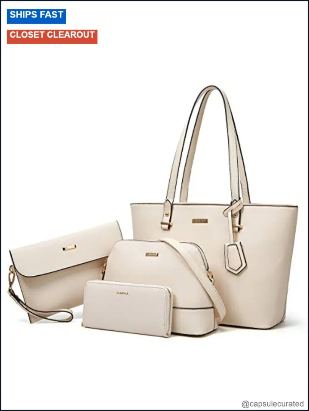 Women's Satchel Handbag Tote Set with Wallet and Card Holder, Top Zipper